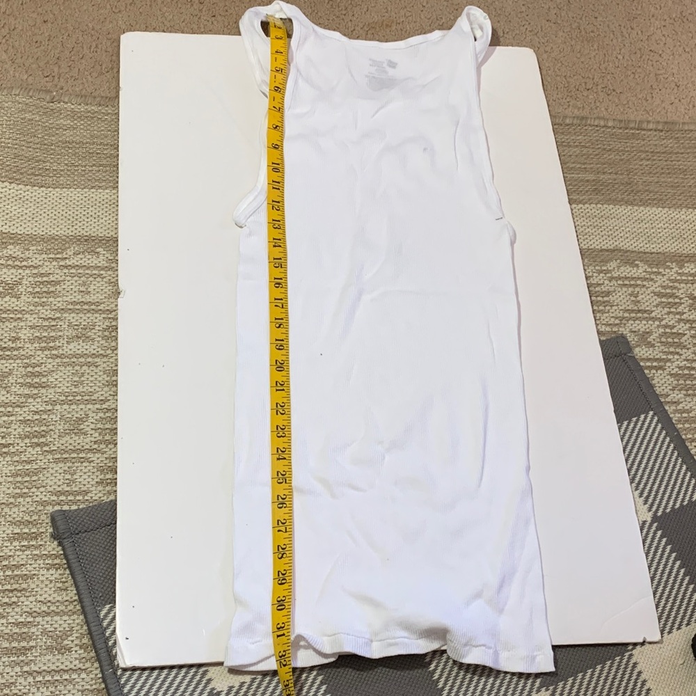 Hanes White Ribbed Tank Top Undershirt - Men's XL - Picture 4 of 4